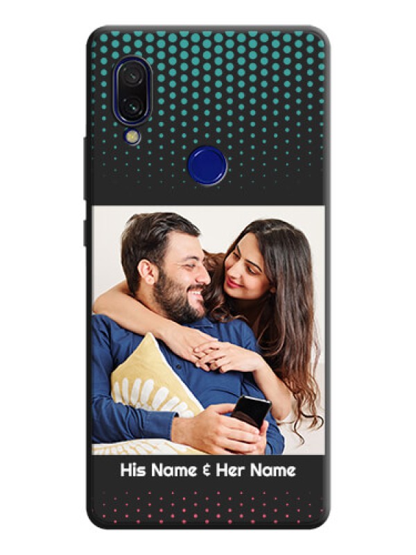 Custom Faded Dots with Grunge Photo Frame and Text on Space Black Custom Soft Matte Phone Cases - Redmi 7