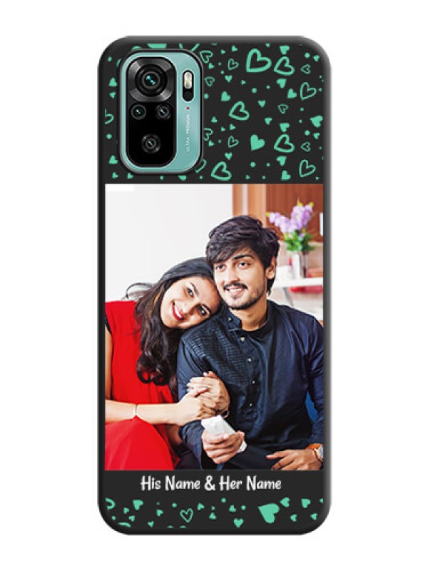 Custom Sea Green Indefinite Love Pattern on Photo on Space Black Soft Matte Mobile Cover - Redmi Note 10