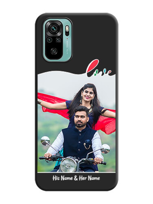 Custom Fall in Love Pattern with Picture on Photo on Space Black Soft Matte Mobile Case - Redmi Note 10