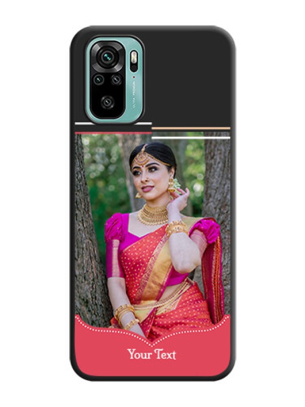 Custom Classic Plain Design with Name on Photo on Space Black Soft Matte Phone Cover - Redmi Note 10