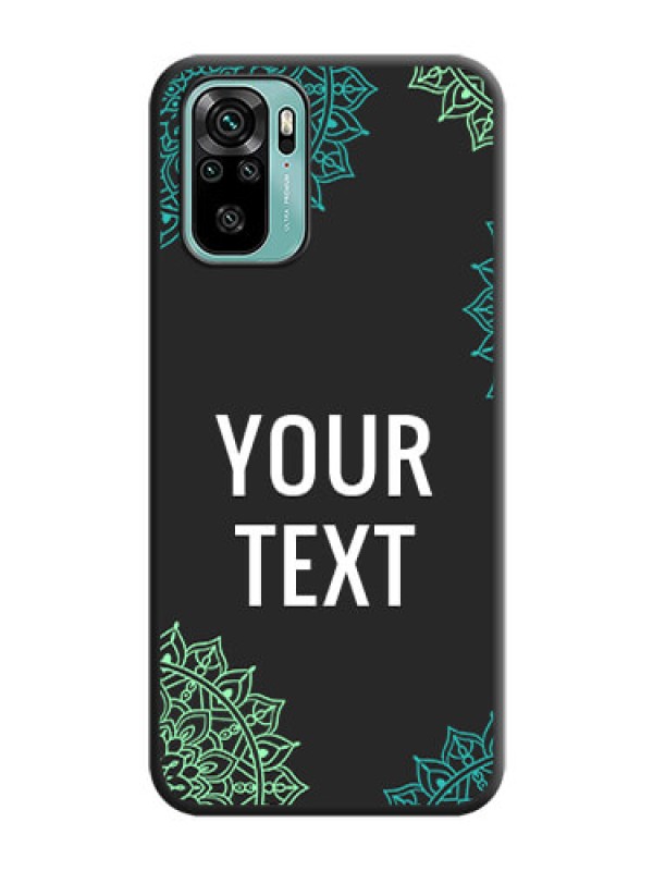 Custom Your Name with Floral Design on Space Black Custom Soft Matte Back Cover - Redmi Note 10