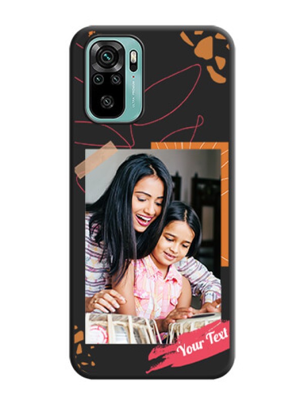 Custom Orange Photo Frame on Space Black Custom Soft Matte Phone Back Cover - Redmi Note 10