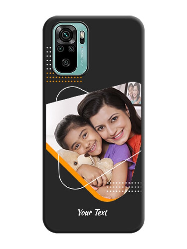 Custom Yellow Triangle on Photo on Space Black Soft Matte Phone Cover - Redmi Note 10