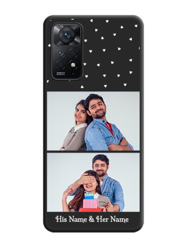 Custom Miniature Love Symbols with Name on Space Black Custom Soft Matte Back Cover - Redmi Note 11 Pro Plus 5G