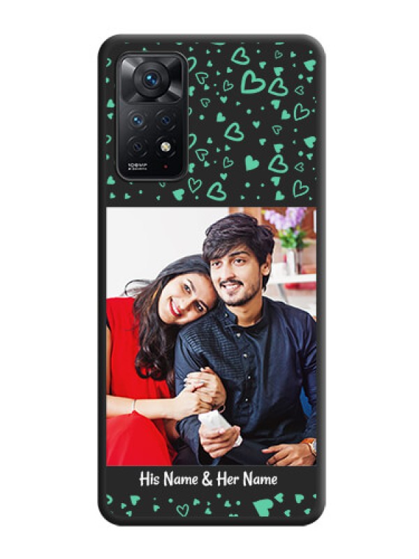 Custom Sea Green Indefinite Love Pattern on Photo on Space Black Soft Matte Mobile Cover - Redmi Note 11 Pro Plus 5G