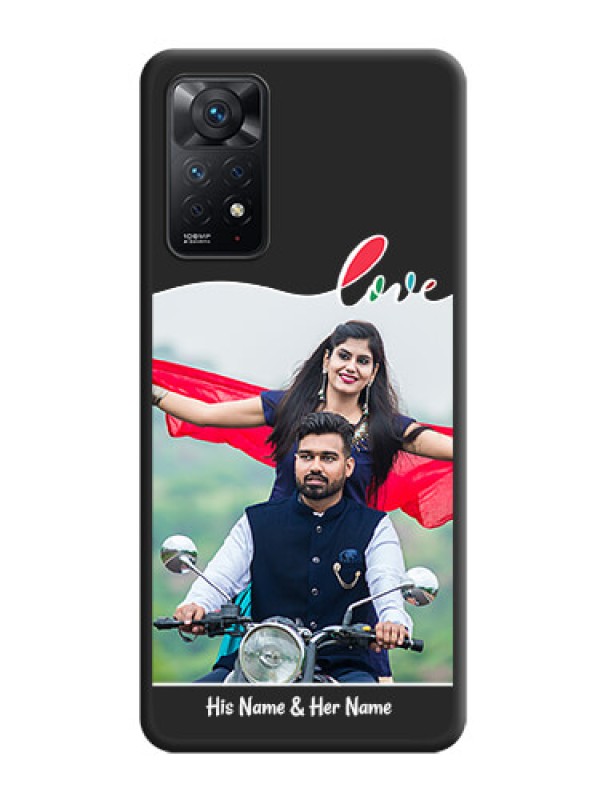 Custom Fall in Love Pattern with Picture on Photo on Space Black Soft Matte Mobile Case - Redmi Note 11 Pro Plus 5G