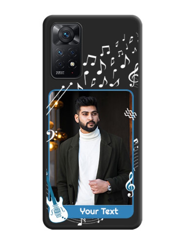 Custom Musical Theme Design with Text on Photo on Space Black Soft Matte Mobile Case - Redmi Note 11 Pro Plus 5G