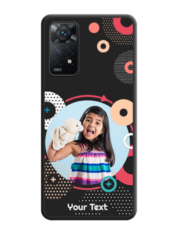 Custom Multicoloured Round Image on Personalised Space Black Soft Matte Cases - Redmi Note 11 Pro Plus 5G