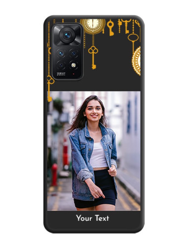 Custom Decorative Design with Text on Space Black Custom Soft Matte Back Cover - Redmi Note 11 Pro Plus 5G