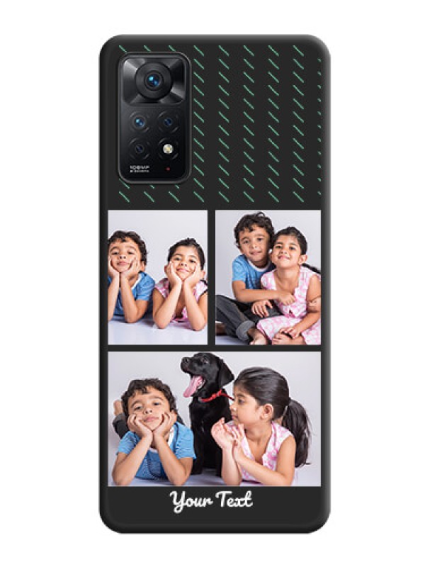 Custom Cross Dotted Pattern with 2 Image Holder  on Personalised Space Black Soft Matte Cases - Redmi Note 11 Pro Plus 5G