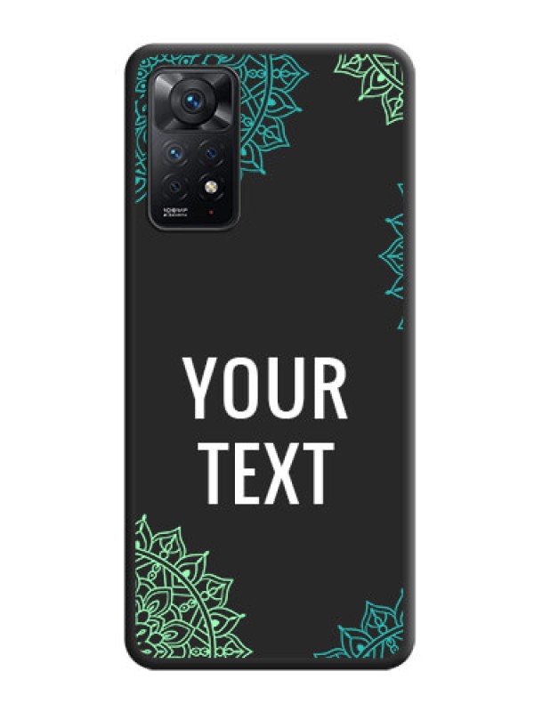 Custom Your Name with Floral Design on Space Black Custom Soft Matte Back Cover - Redmi Note 11 Pro Plus 5G