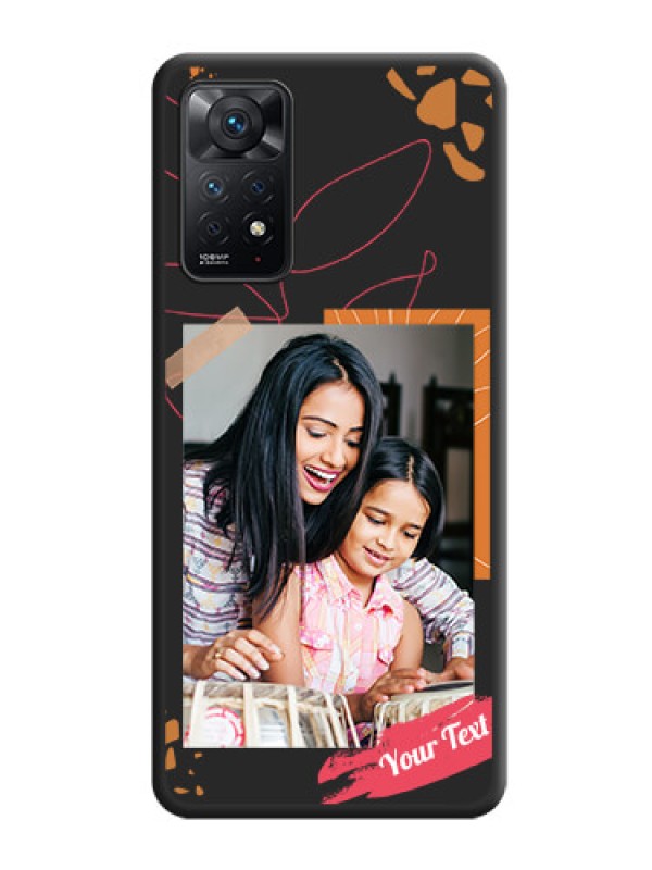 Custom Orange Photo Frame on Space Black Custom Soft Matte Phone Back Cover - Redmi Note 11 Pro Plus 5G