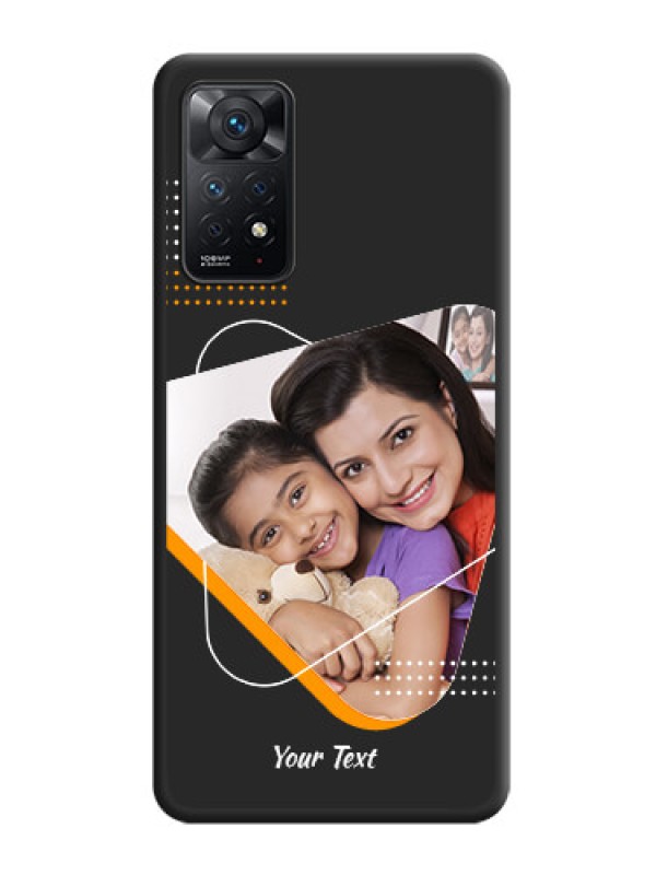 Custom Yellow Triangle on Photo on Space Black Soft Matte Phone Cover - Redmi Note 11 Pro Plus 5G