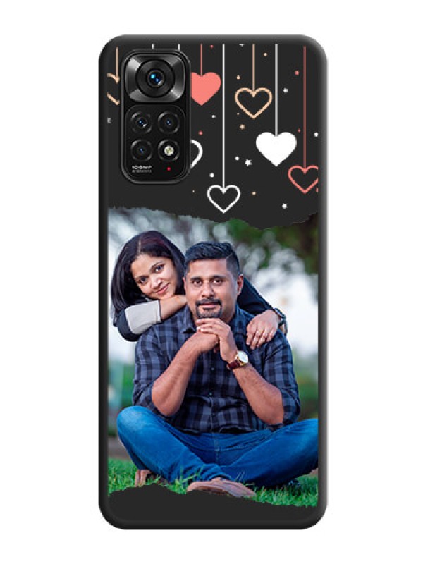 Custom Love Hangings with Splash Wave Picture on Space Black Custom Soft Matte Phone Back Cover - Redmi Note 11s