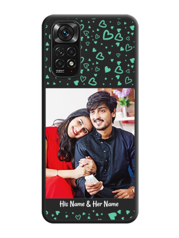 Custom Sea Green Indefinite Love Pattern on Photo on Space Black Soft Matte Mobile Cover - Redmi Note 11s