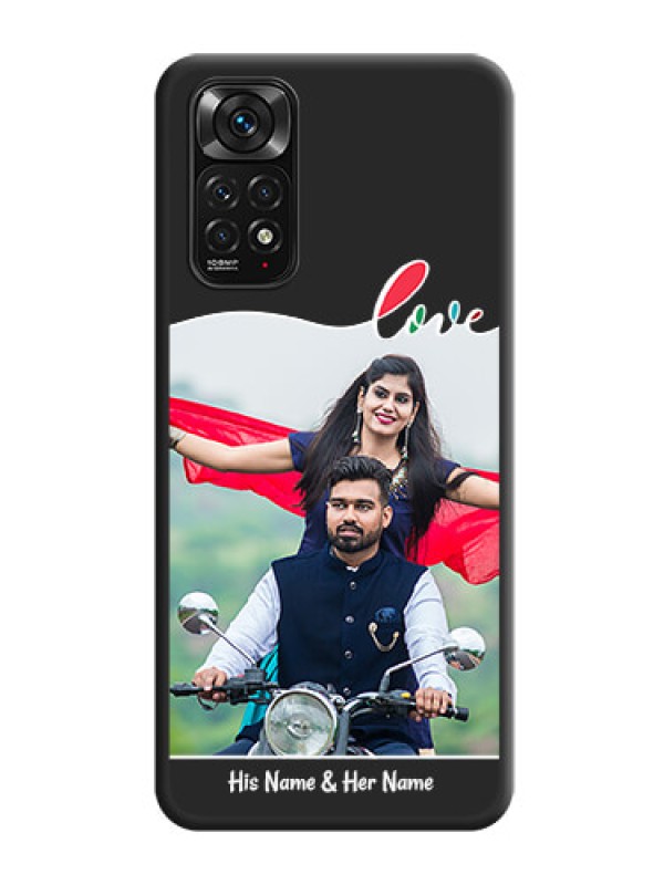 Custom Fall in Love Pattern with Picture on Photo on Space Black Soft Matte Mobile Case - Redmi Note 11s