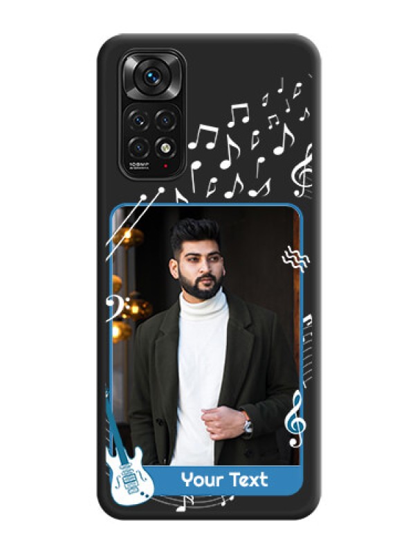 Custom Musical Theme Design with Text on Photo on Space Black Soft Matte Mobile Case - Redmi Note 11s