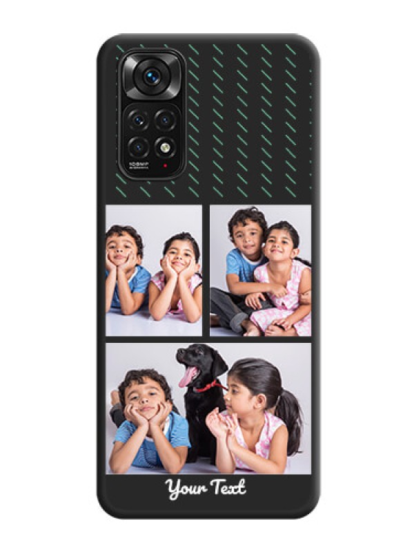Custom Cross Dotted Pattern with 2 Image Holder  on Personalised Space Black Soft Matte Cases - Redmi Note 11s