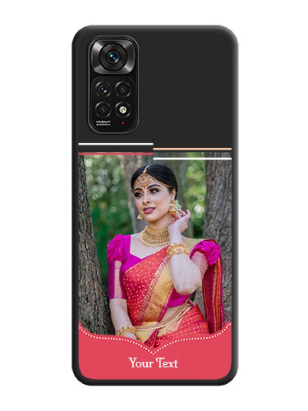Custom Classic Plain Design with Name on Photo on Space Black Soft Matte Phone Cover - Redmi Note 11s