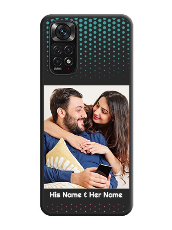 Custom Faded Dots with Grunge Photo Frame and Text on Space Black Custom Soft Matte Phone Cases - Redmi Note 11s
