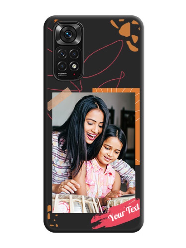 Custom Orange Photo Frame on Space Black Custom Soft Matte Phone Back Cover - Redmi Note 11s