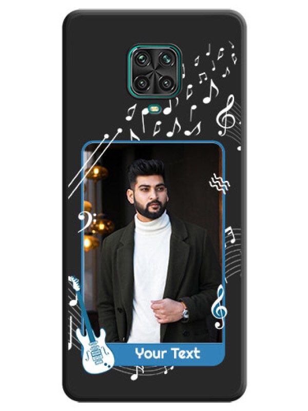 Custom Musical Theme Design with Text on Photo on Space Black Soft Matte Mobile Case - Redmi Note 9 Pro Max