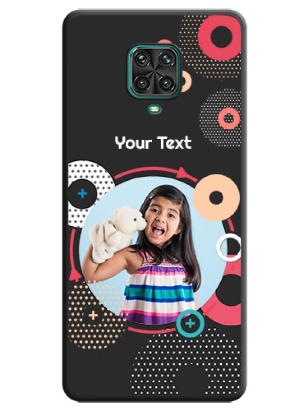 Custom Multicoloured Round Image on Personalised Space Black Soft Matte Cases - Redmi Note 9 Pro Max