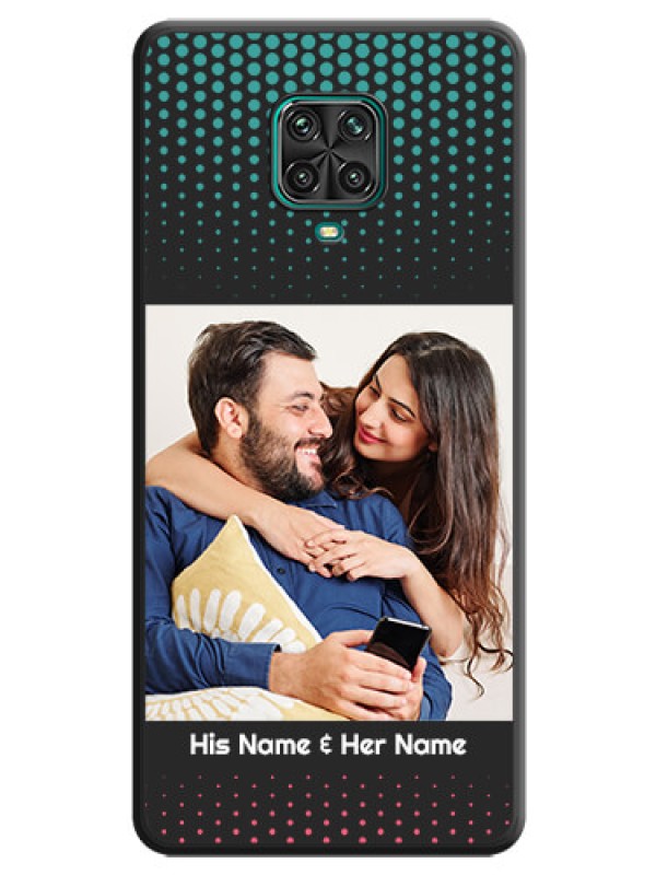 Custom Faded Dots with Grunge Photo Frame and Text on Space Black Custom Soft Matte Phone Cases - Redmi Note 9 Pro Max