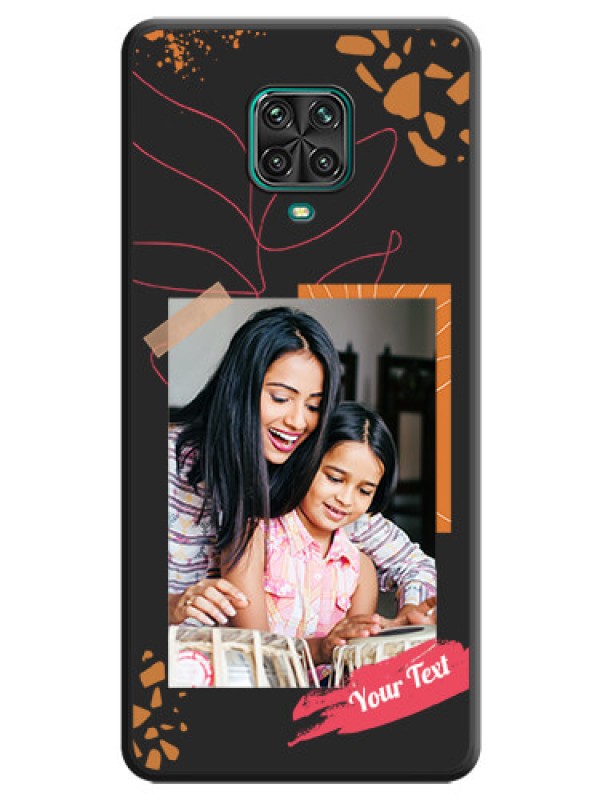 Custom Orange Photo Frame on Space Black Custom Soft Matte Phone Back Cover - Redmi Note 9 Pro Max