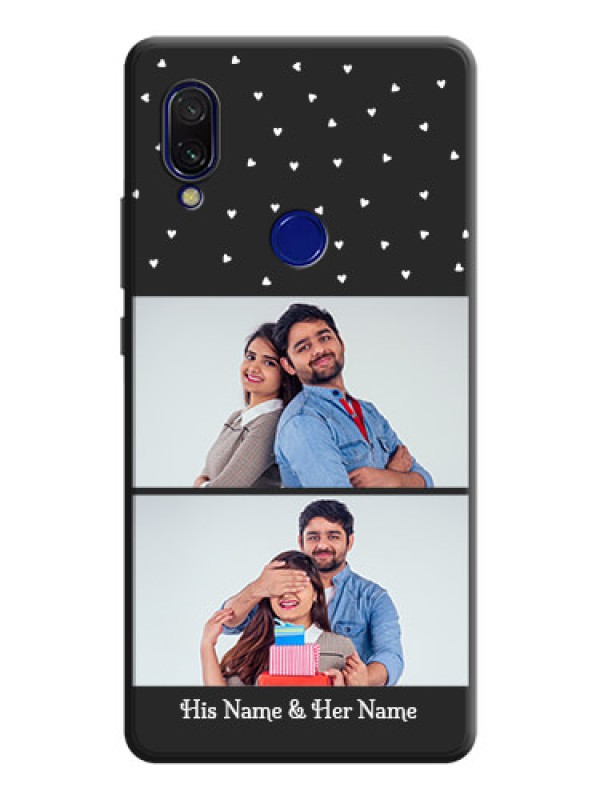 Custom Miniature Love Symbols with Name on Space Black Custom Soft Matte Back Cover - Redmi Y3