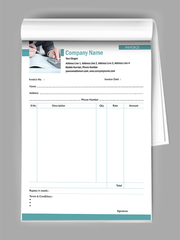 Custom Accountant Bill Book Design