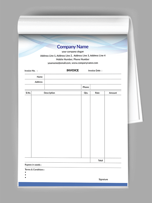 Custom IT Company  Bill Book Design