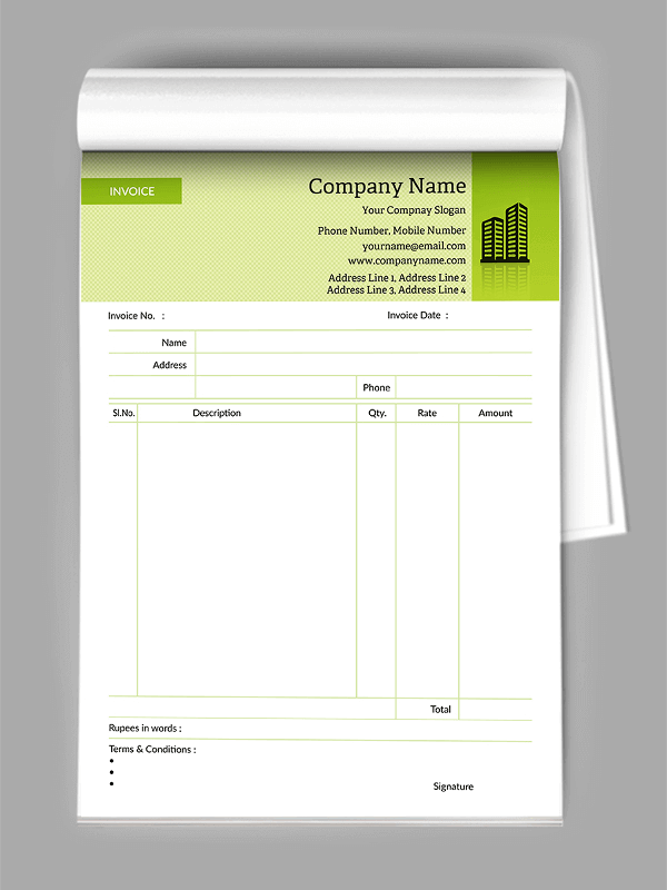 Bill Book / Invoice Designs