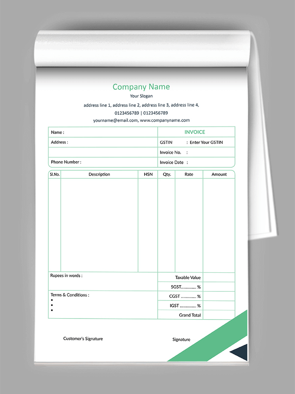 Bill Book / Invoice Designs