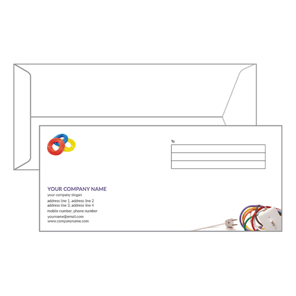 Custom Electrical shop Envelope Design