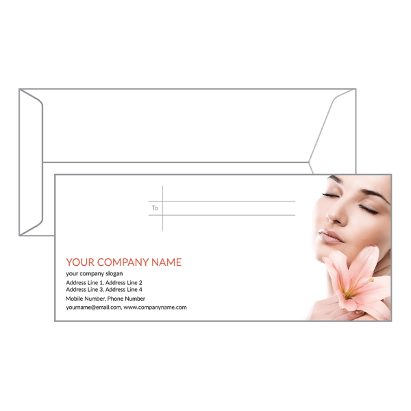 Custom Beauty Spa Envelope Design