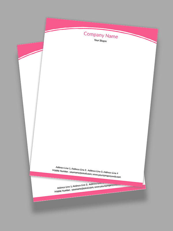 Premium Pink Color Letterhead Design