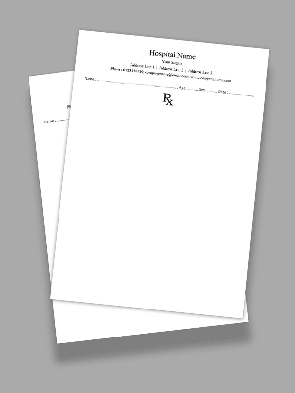 Simple Black & White Prescription Pad Design