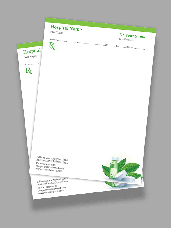 Ayurvedic Prescription Pad Design