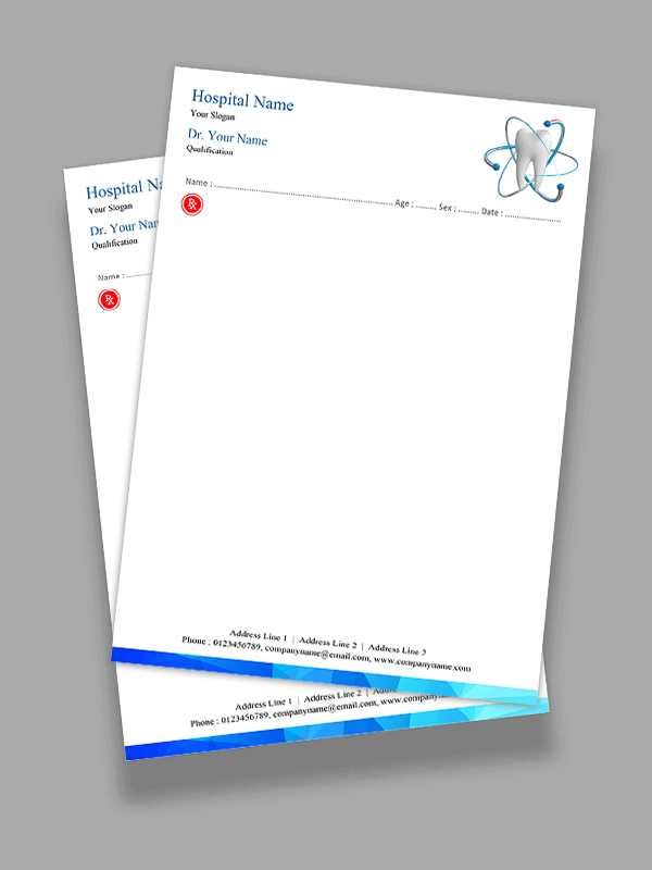 Dental Doctor Prescription Pad Design