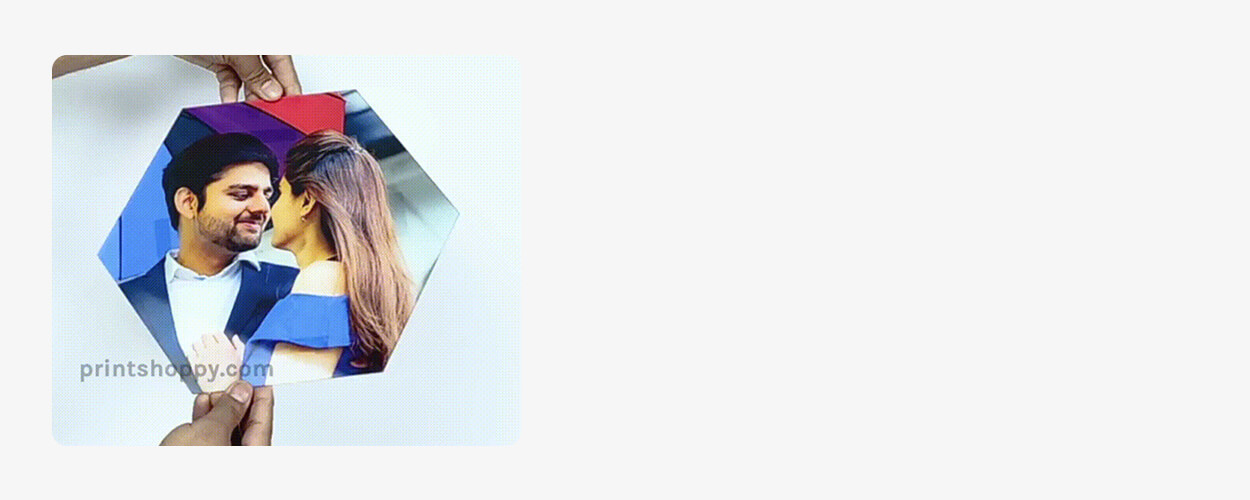 Acrylic Wall Frames Hexagon Glass Like Optical Clarity