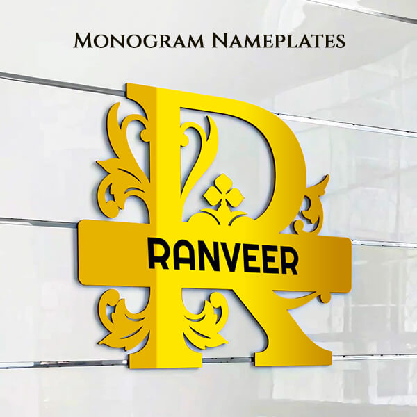 Single Monogram Nameplate