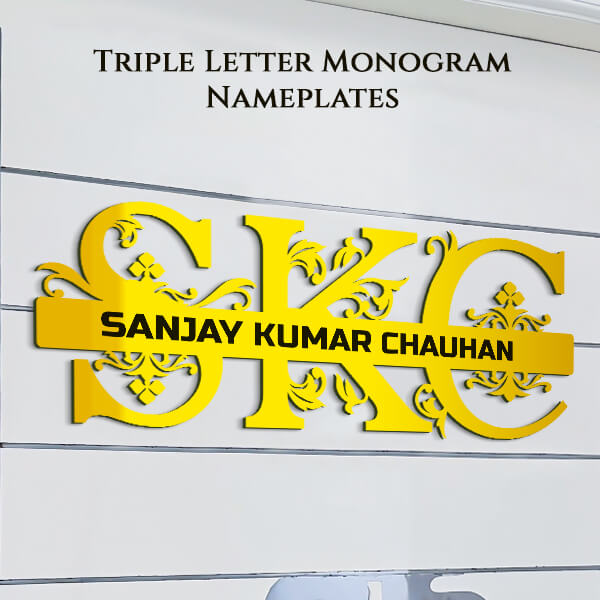Triple Monogram Nameplate