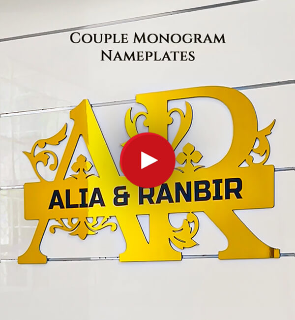Custom Couple Monogram Nameplates