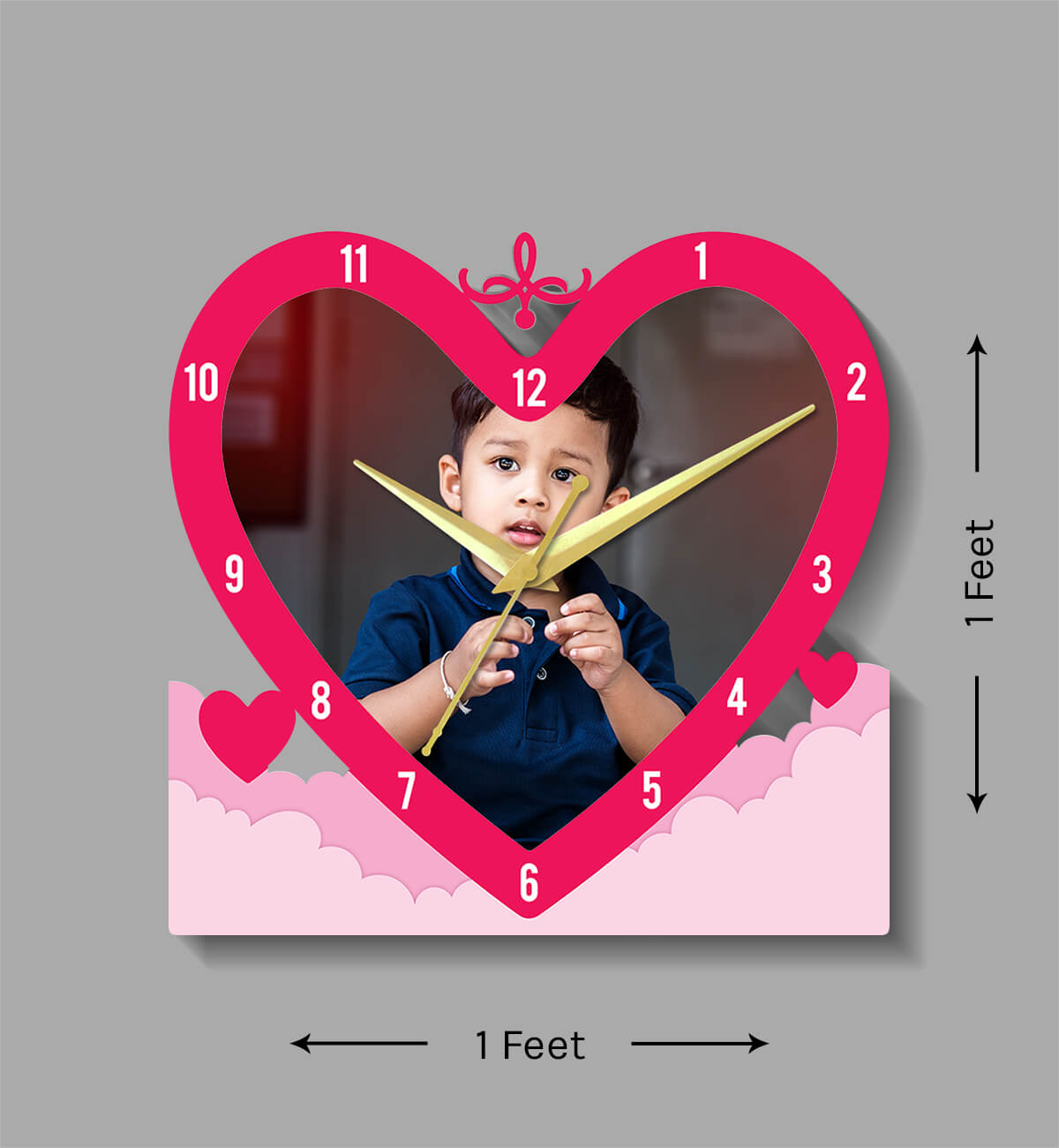 Buy Pink Colored Border Full Pic Upload Design Photo Wall Clock