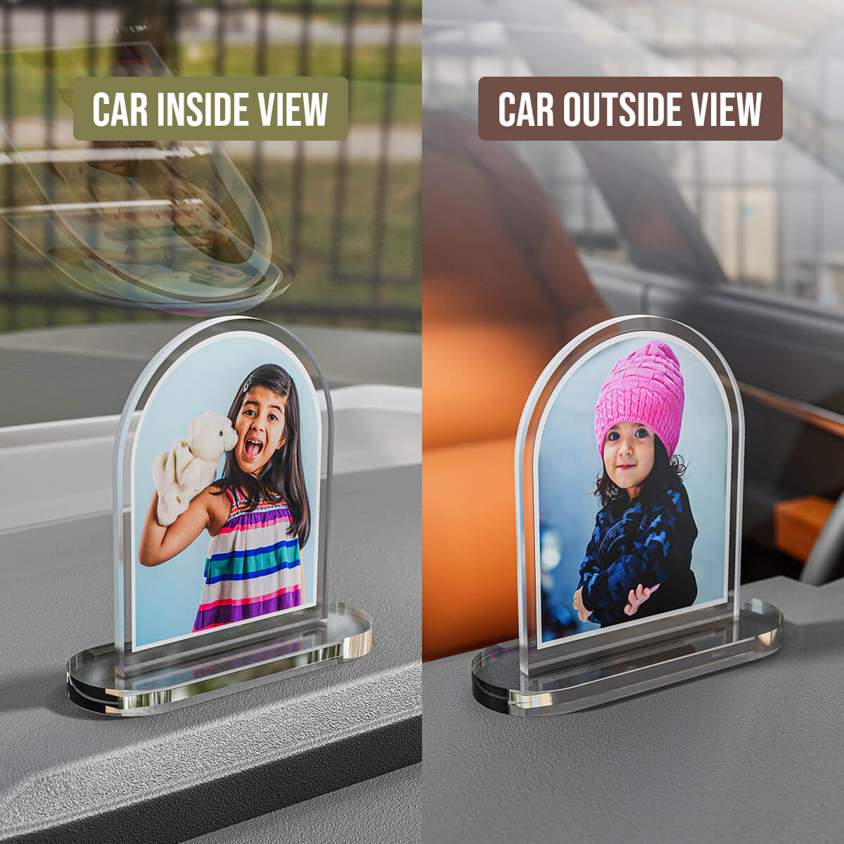 Double Side Dashboard Photo Stands