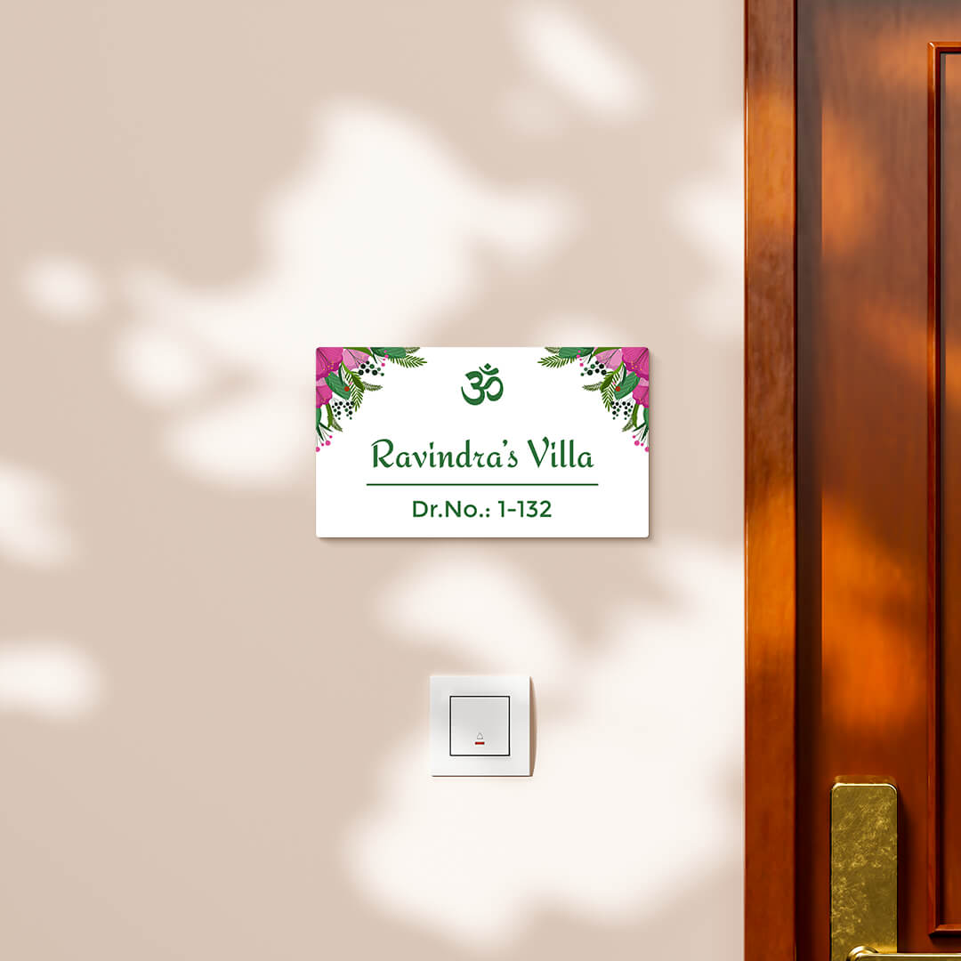 Buy Omkar Floral Design Glossy Nameplate at our online store ...