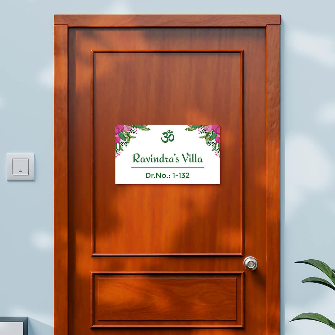 Buy Omkar Floral Design Glossy Nameplate at our online store ...